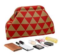 Clutch Crochet Clutch Bag - Dumpling Shaped Travel Clutch Bag Lightweight for Women Travel Holiday Beach Evening Wedding Elegant, Triangle Red, Se référer à la description