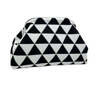 Clutch Crochet Clutch Bag - Dumpling Shaped Travel Clutch Bag Lightweight for Women Travel Holiday Beach Evening Wedding Elegant, Black Triangle, Se référer à la description