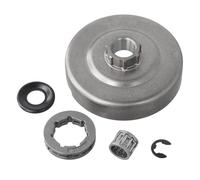 Clutch Drum Sprocket 38 Rim Washer Kit for 365 362 371 372 For XP Chainsaw with Bearing E Clip and 3/8 7T Rim Sprocket Replacement