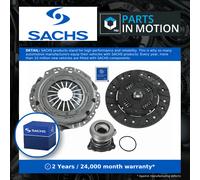 Clutch Kit 3pc (Cover+Plate+CSC) fits OPEL ASTRA H 1.8 05 to 14 205mm Sachs New