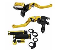 Clutch Lever Motorcycle Accessories Hydraulic Brake Clutch Lever Kit With 7/8" Throttle Grip 22mm Master Cylinder Brake Handle(Gold)