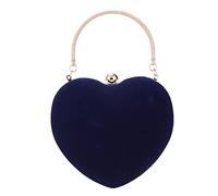 Clutch Purse Cute Heart Shaped Women Handbag Evening Bags Wicker Clutch (Blue, One Size)