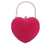 Clutch Purse Cute Heart Shaped Women Handbag Evening Bags Wicker Clutch (Pink, One Size)
