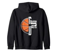Clutch Since Phil 4 13 Basketball Christian Faith Zip Hoodie
