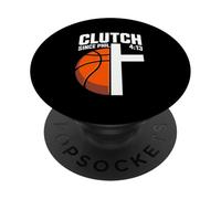 Clutch Since Phil 4:13 Christian Basketball Faith PopSockets Adhesive PopGrip