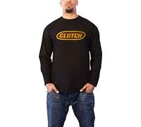 Clutch T Shirt Classic Logo Official Mens Black Long Sleeve M