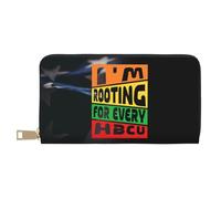 Clutch Wallet I'm Rooting for Every Hbcu Leather Purse Colourful Wallet Pouch Soft Genuine Leather Wallets for Girls, Women, Unisex