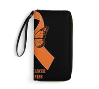 Clutch Wallet Kidney Cancer Awareness Wallet Pouch Cute Women Card Case Vintage Leather Purse for Women, Unisex, Daughter