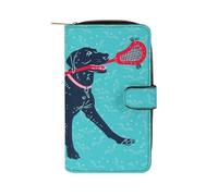 Clutch Wallet Lacrosse Labrador Retriever Leather Wallet Card Case Women's Wallets RFID Blocking Leather Purse for Friend, Mother, Evening Party