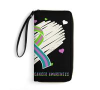 Clutch Wallet Metastatic Breast Cancer Awareness 3 Leather Purse Vintage Women's Wallets Retro Style Leather Wallet for Kids, Girlfriend, Teens