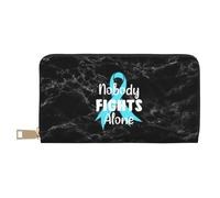 Clutch Wallet Nobody Fights Alone Prostate Cancer Awareness Leather Purse Soft Leather Wallet Colourful Women's Wallets for Women, Girls, Kids