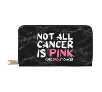 Clutch Wallet Not All Cancer is Pink Breast Cancer Women's Wallets Microfiber Leather Purse Cute Women Card Case for Kids, Teens, Evening Party