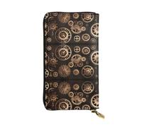 Clutch Wallet Steampunk Mechanical Gears Printing Women's Wallets Microfiber Leather Wallet Retro Style Women Card Case for Teens, Evening Party, Mother