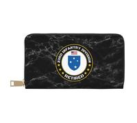Clutch Wallet Us Army 23Rd Infantry Division Retired Genuine Leather Wallets Colourful Women's Wallets with Zipper Pocket Leather Purse for Women, Girlfriend, Girls