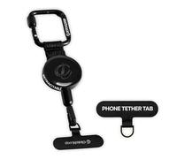 ClutchLoop Anti-Theft Phone Tether - Universal Adhesive Anchor, Retractable Steel Line and Locking Carabiner (Midnight)