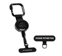 ClutchLoop Anti-Theft Phone Tether - Universal Adhesive Anchor, Retractable Steel Line and Locking Carabiner (Midnight)