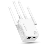 Cluvox WIFI Repeater, 1200Mbps Dual Band 2.4G/5G WiFi Extender, WiFi Amplifier, 2 LAN/WAN ports, 4 antennas, Wi-Fi Extension for Home and Office, 4 *Antennas, Internet Booster - with Ethernet Port.