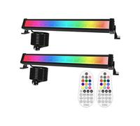 CLV RGB Flood Lights Bar, 42W Wall Washer RGB LED Light Bar with RF Remote Control, Stage Light Colour Changing for DJ Stage Disco Garden Party Halloween Christmas Festival Decorative 2P