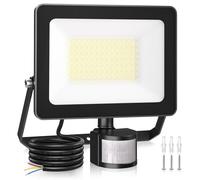 CLV Security Lights Outdoor Motion Sensor, 80W PIR Sensor Security Light 7520 Lumen IP66 Waterproof Motion Sensor Floodlight, 6500K Cold White LED Outdoor Light Mains Powered for Garden