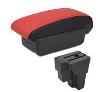 CLVCCZTZGW Car Accessories For Kia For Rio 3 For Stonic 2015-2024 Central Armrest Box Europe South Storage Box(A5 Red Black line No USB)
