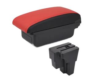 CLVCCZTZGW Car Accessories For Kia For Rio 3 For Stonic 2015-2024 Central Armrest Box Europe South Storage Box(A5 Red Black line No USB)