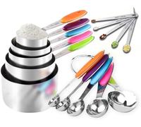 CLVEDU 15 Pcs Teaspoon Measuring Spoons, 1/4 TSP, 1/8 TSP, 1/16 TSP, 1/32 TSP, 1/64 TSP Metal Measuring Spoons Set, Stainless Steel Spoons Set for Cooking Baking