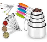 CLVEDU 16 Pack Teaspoon Measuring Spoons, 1/4 TSP, 1/8 TSP, 1/16 TSP, 1/32 TSP, 1/64 TSP Metal Measuring Spoons Set, Stainless Steel Cooking Baking Tiny Measuring Spoon for Powders, Spices, Salt