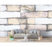 CLVIUJLBKLKSDD Photography 3D Photo Wallpaper Black And White 300cmx256cm Vintage Brick Wall Living Room Bedroom Poster Decoration Mural