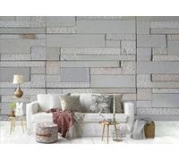 CLVIUJLBKLKSDD Photography 3D Photo Wallpaper Brick Wall 430cmx300cm Industrial-Style Grey Marble Cement Tiles Living Room Bedroom Poster Decoration Mural