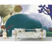 CLVIUJLBKLKSDD Photography 3D Photo Wallpaper Children 400cmx280cm Hand-Painted Cartoon Animals In Loving Jungle Landscape Living Room Bedroom Poster Decoration Mural