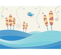 CLVIUJLBKLKSDD Photography 3D Photo Wallpaper Children 430cmx300cm Cartoon Birds, Blue Ocean Children'S Room Living Room Bedroom Poster Decoration Mural