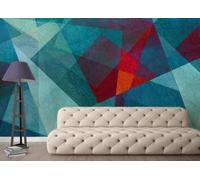 CLVIUJLBKLKSDD Photography 3D Photo Wallpaper Colourful Geometric 350cmx250cm Abstract Geometric Shapes Living Room Bedroom Poster Decoration Mural