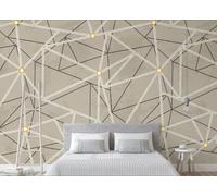 CLVIUJLBKLKSDD Photography 3D Photo Wallpaper Geometric 250cmx175cm Vintage Grey Geometric Stripes Living Room Bedroom Poster Decoration Mural