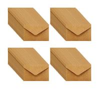 CLVPAI 80 Brown Ribbed Envelopes, 10.5 x 7 cm, with Flap, for Weddings, Birthdays, Parties, Gifts and Greeting Cards