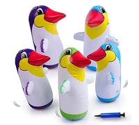 Clvsyh Inflatable Penguin Toy, 5 Pieces Tumbler, Kids Toys, Children Party Accessories