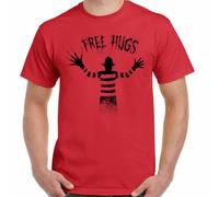 CLVTZBFCE Freddy Krueger T-Shirt Free Hugs Mens Funny Scary Horror Movie Film red