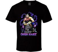 CLVTZBFCE Owen Hart The King of Harts Retro Classic Wrestling T Shirt Black Black