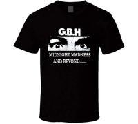CLVTZBFCE Vintage Gbh Midnight Madness Punk Charged Gbh T Shirt Black Black