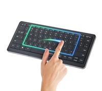 CLVX S Windows | Wireless Mini Keyboard with Trackpad | Silent Bluetooth & USB-C Keyboard | Low Profile Scissor Keys | Interactive RGB | Aluminium Chassis | Compatible with Windows/Linux/Android