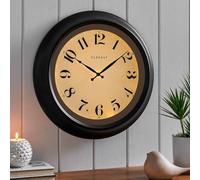 CLXEAST 18 Inch Large Modern Farmhouse Illuminated Wall Clock with AI Smart Night Light Sensor,Indoor Outdoor Wall Clocks for Living Room, Garden Patio,Porch,Pool,Oil Rubbed Bronze Black