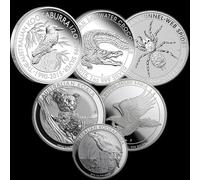 CLXLYU 6PCs Non-Magnetic Australia,999 Silver Coins Crocodile + Kookaburra + Spider +Koala +Eagle Animal Elizabeth Replica Coins-default