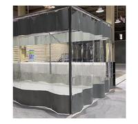 CLXRZM Waterproof Outdoor Curtains with Eyelets and Hook, Plastic Curtains 0.6 mm PVC Plastic Waterproof Curtain for Garages, Porches, Terraces, Gardens, 3 Sizes