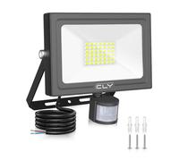 CLY Security Lights Outdoor Motion Sensor 30W PIR Sensor Light 2820LM 6500K | IP66 Waterproof Motion Sensor Floodlight Cold White LED Outdoor Light Mains Powered for Garden Patio Backyard Rooftop Garage