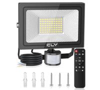 CLY Security Lights Outdoor Motion Sensor, 60W Remote Control LED Floodlights with PIR Sensor, 5640 Lumen IP66 Waterproof Motion Sensor Floodlight for Garden, Backyard, Garage, Doorways