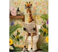 CLYCTIP Diamond Art Kits for Adults, Giraffe Diamond Painting Kits, Art Paint for Home Wall Decor 30x40 cm (Yellow)