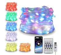 CLYCTIP Fairy Lights,10M/32ft 100 LED IP65 Waterproof String Lights Colourful with Timer Remote Control,Music Sync,App Controlled,210 Modes USB Fairy Lights for Garden,Wedding,Halloween,Christmas