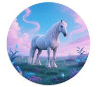 Clydesdale Artistic 1000-Piece Round Puzzle Showcasing Horse, Moderately Complex And Therapeutic, Great for Bedrooms Or Offices 1000pcs (67.5x67.5cm)
