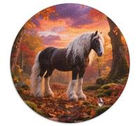 Clydesdale Wholesome 1000-Piece Round Puzzle with Horse, Ideal for Drawing Room Displays And Leisure Time 1000pcs (67.5x67.5cm)
