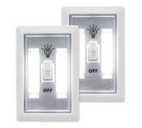 Clydewy 2pcs Battery Lights LED Switched Night Light Battery Operated for Closet Cupboards Wardrobe Shed Attic Kitchen Bedroom Hallway Emergency Natural White 3X AAA (Required Not Supplied)