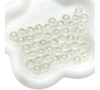 CLYDSA 100 Pcs 8-12 Mm Colorful Transparent Acrylic Beads, Imitation Crystal Faceted Round Loose Beads, for Bracelets and Necklaces Handmade DIY Jewelry Accessories